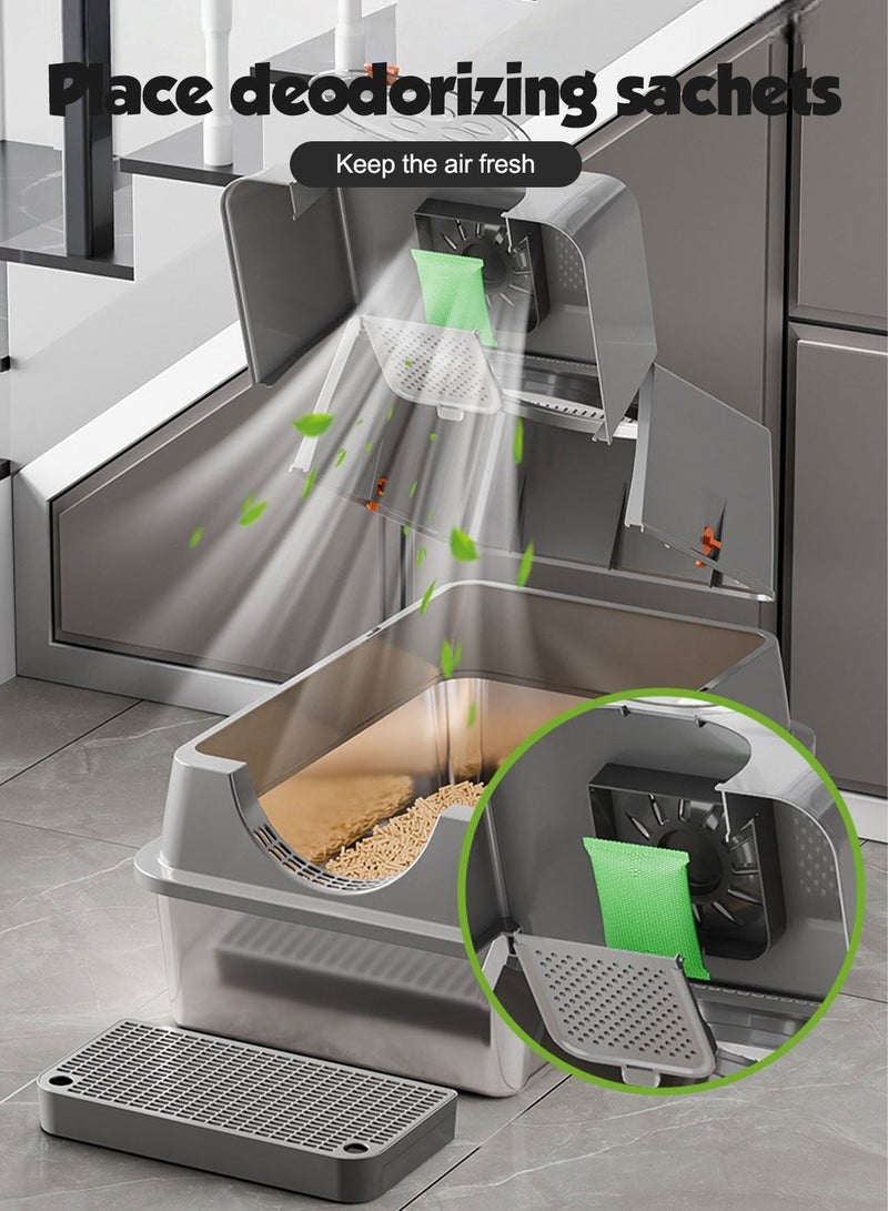 كيدل صندوق فضلات قطط مغلق بالكامل، مرحاض قطط مغطى بالكامل، سعة كبيرة - Image 3